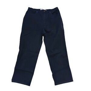 M.M. LaFleur Women Navy Straight Leg Ankle Crop Jeans Organic Cotton 6 #160673